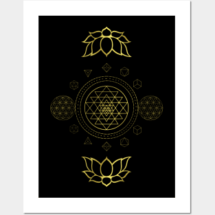 Sri Yantra Sacred Geometry Mandala Posters and Art